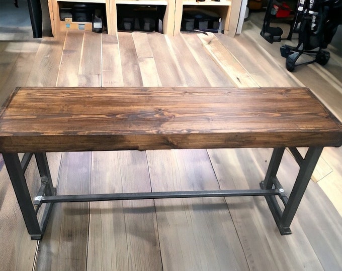 Free standing bar height rustic Farmhouse industrial bar top (Free shipping)