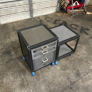 Custom Modern Mobile File Cabinet with Printer Stand in Steel image 9