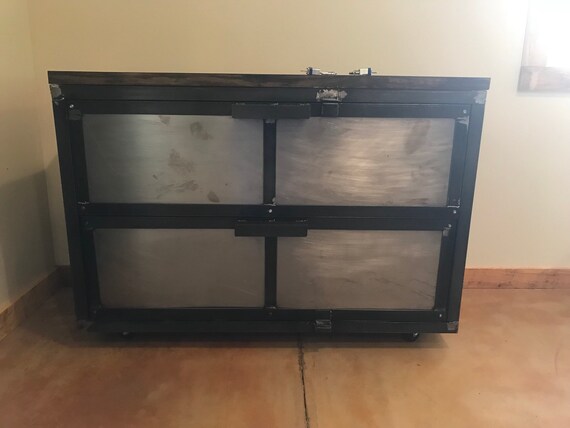 Lateral Industrial Rustic Steel Filing Cabinet 2 Drawers Etsy