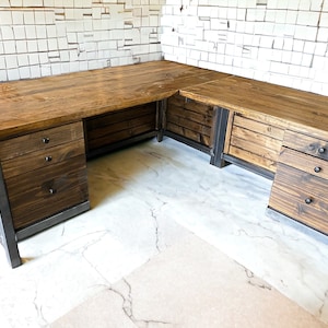 Industrial Wood Surround Desk