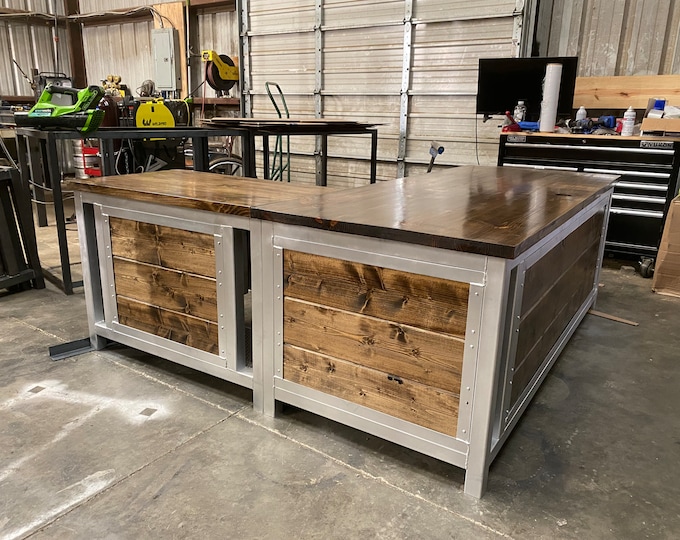 Heavy Metal Wood Surround Desk