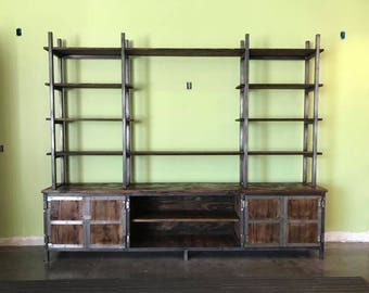 Rustic Industrial Media console (free shipping)