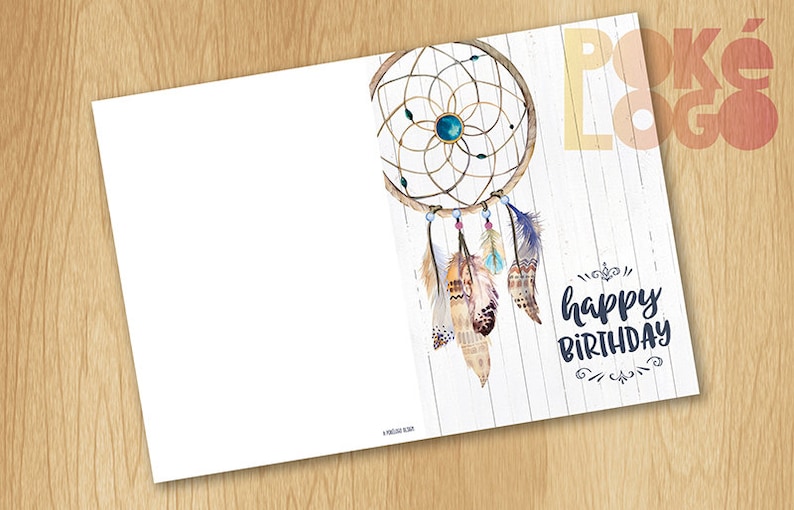 Printable Birthday Card Dreamcatcher