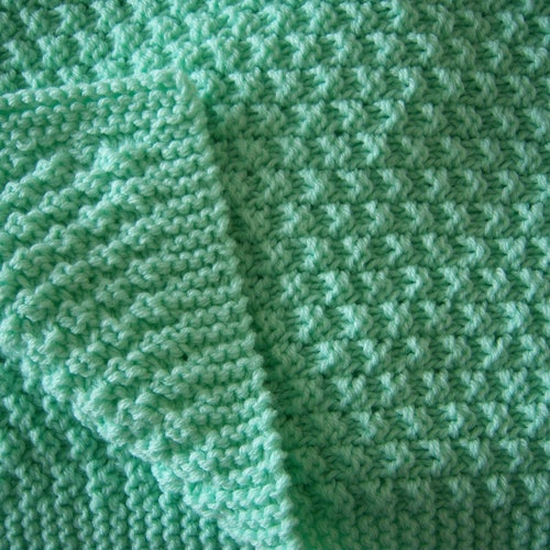 Knit Baby Blanket Box Stitch Many Color and Size Choices Etsy