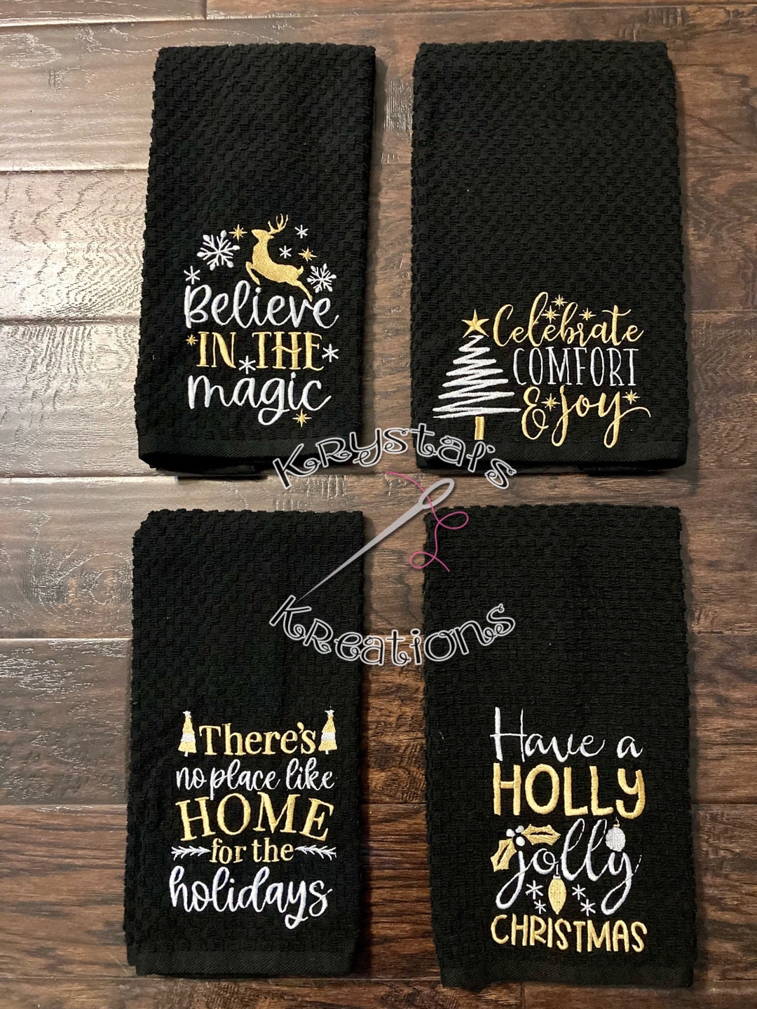 Elegant Christmas Hand Towels Etsy