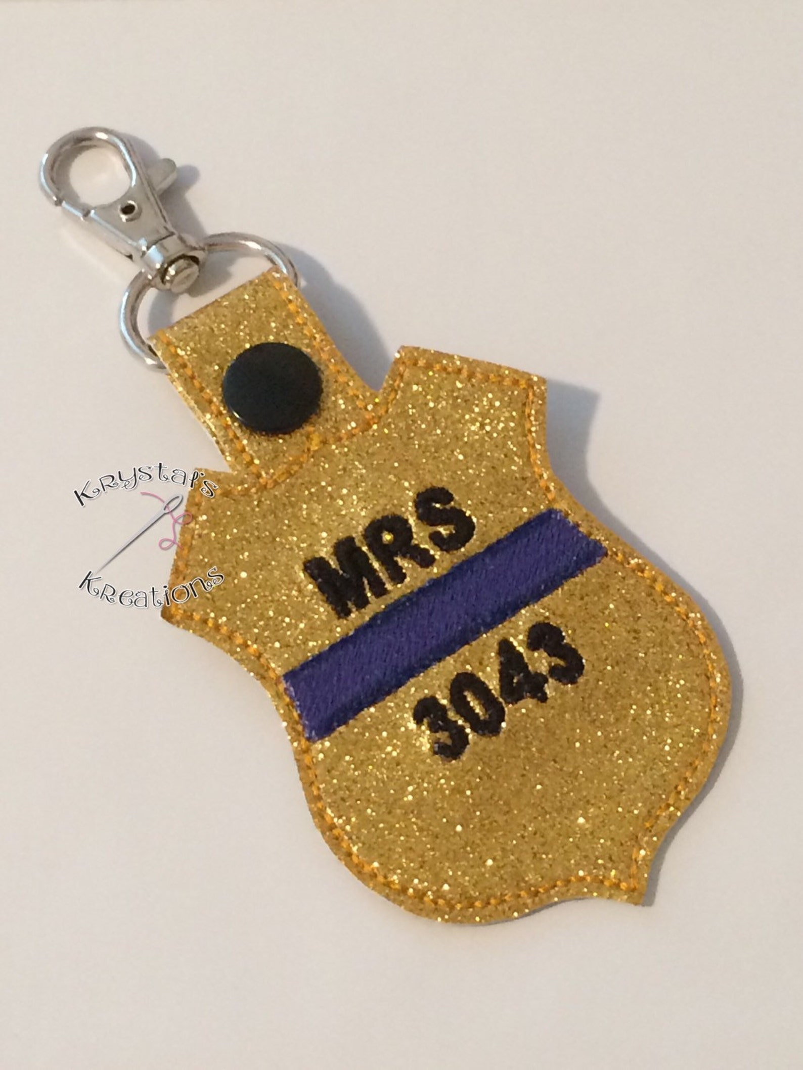 Personalized police badge keychain Etsy