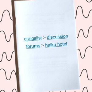 Craigslist Haiku Hotel zine