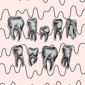 歯のスティッキーズ || ステッカーパック || オリジナル、黒、またはパステル