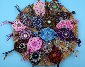 Guatemala Hand Beaded Multicolor Handmade Wooden Stick Hair  display picture 3