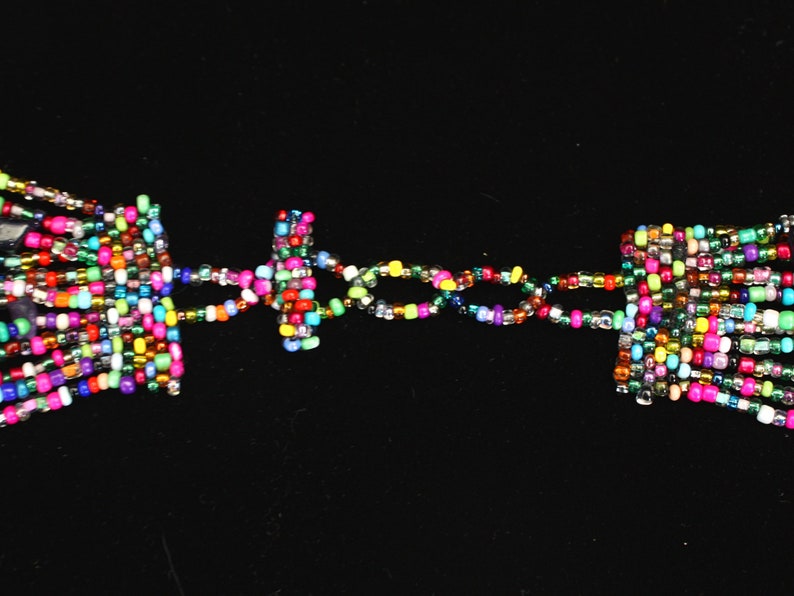 MULTICOLOR NECKLACE, Hand Beaded, 24" With 12 Strands of Vibrant Colorful Czech Beads, Natural Stones, bild 6