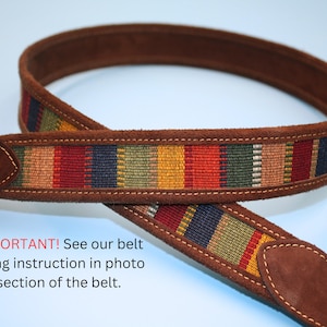 HANDGEFERTIGTER GÜRTEL Aus Braunem Weichen Leder, Unisex, Mayan Weave