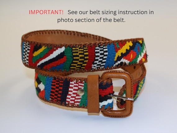Handmade Leather Belt With Mayan Weaving – Artisan Crafted  display picture 3