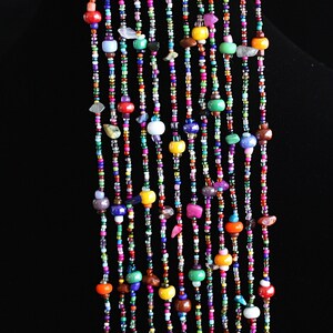 MULTICOLOR NECKLACE, Hand Beaded, 24" With 12 Strands of Vibrant Colorful Czech Beads, Natural Stones, bild 5