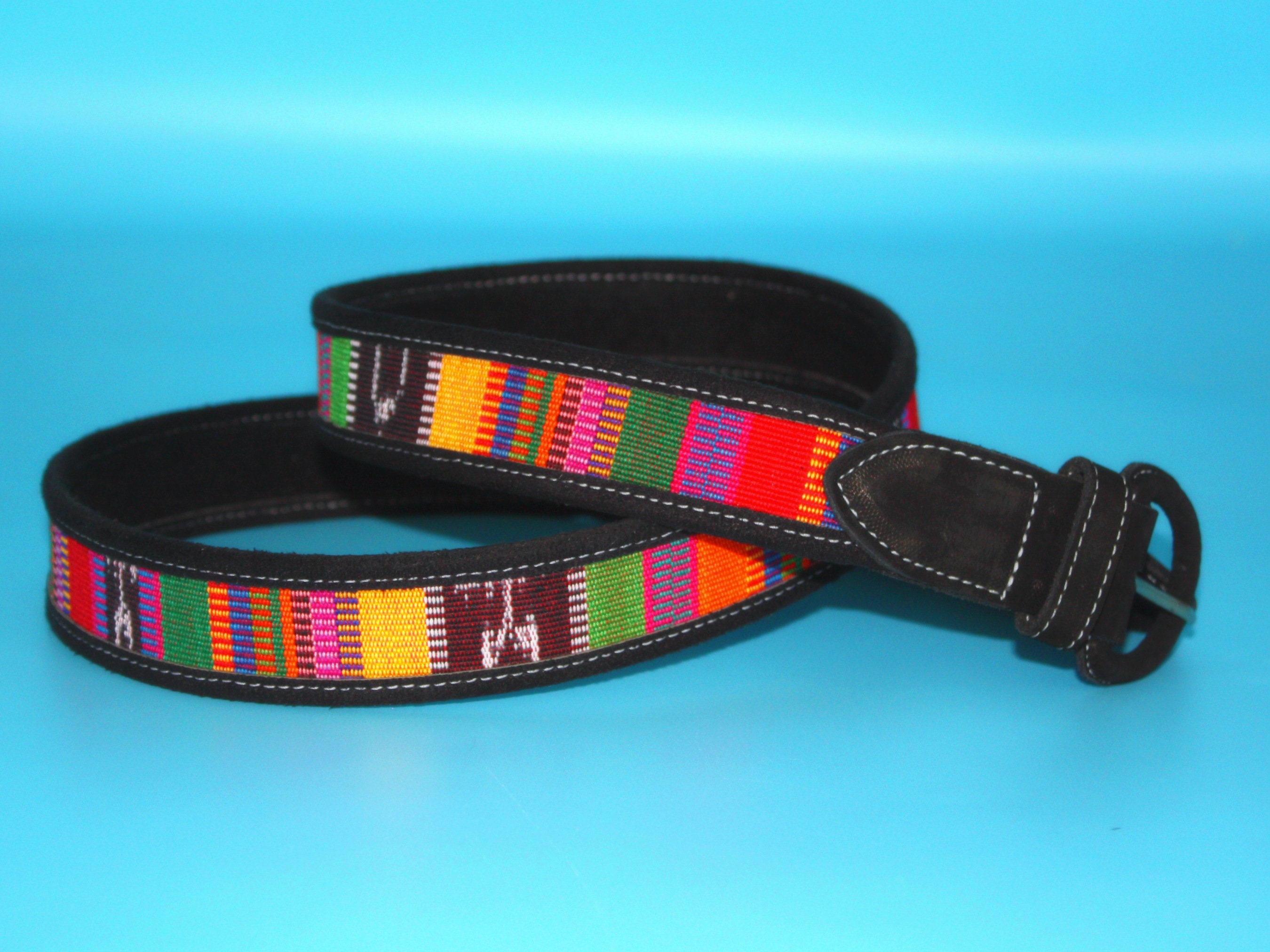 HANDMADE BLACK BELT With Soft Leather, Unisex, Colorful 