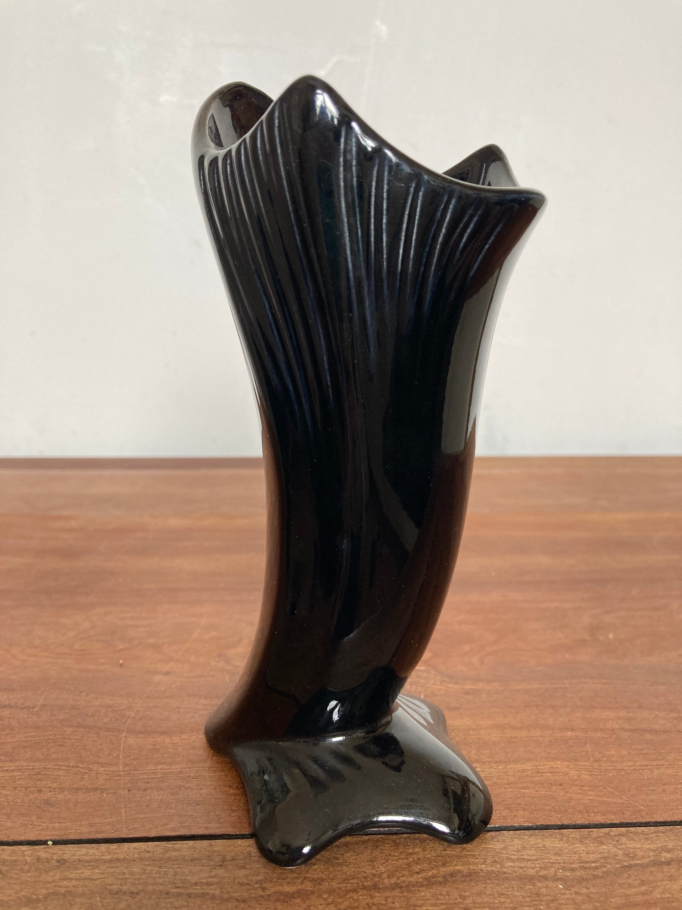 Sylvac Rare Black Vintage Pottery Vase Etsy