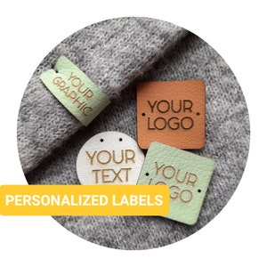 Tags for Handmade Items Faux Leather Labels for Handmade Products  Personalized Knitting Labels Custom Crochet Tags Set of 25 Pc 