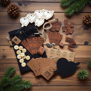 Set regalo per artigiani; accessori per uncinetto: etichette in finta schiuma con rivetti, bottoni, etichette, adesivi; regalo perfetto per chi ama uncinetti e lavori artigianali.