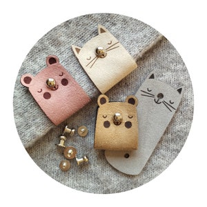 Cute Animal Faux Suede Tags for Handmade Items; Soft Sewing Labels for Kids&#39; Clothes, Toys, Beanies, Blankets; tags for knitting projects
