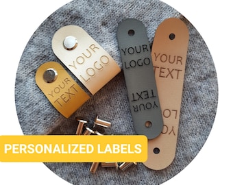 35x PREMIUM PU leather tags with metal rivet #2. personalized labels. branding tags. custom logo tags. crocheting knitting tags