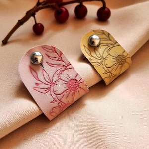 Kunstleder Bekleidungsetiketten mit Nieten; Waschbare Tags für Stricken, Häkeln, Handarbeiten; Anhänger für Strick- und Häkelprojekte