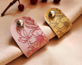 Faux leather Clothing Labels with rivets; Washable Tags for Knitting, Crochet, Handmade Goods; tags for knitting and crochet projects