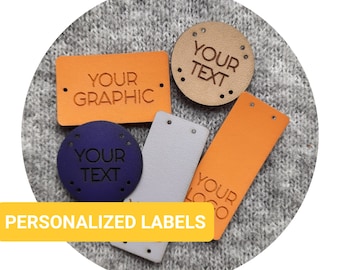50x PREMIUM PU leather tags. personalized labels. custom tags. branding tags. custom logo tags. product labels. knitting tags. handmade