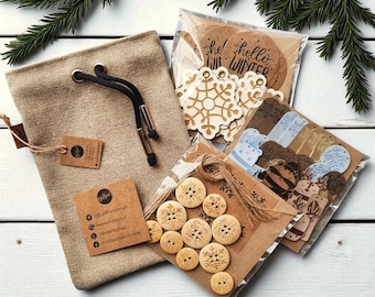 79-Piece Knitting Gift Set with Handmade Leather Labels for Beanies, Perfect for Moms, Grandmas and Crafters | NoBaa | Christmas Autumn Fall