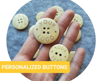 50x CUSTOM WOOD BUTTON, wood buttons, crochet projects, quilt labels, clothing labels, clothing label, labels for clothing, craft, nobaa