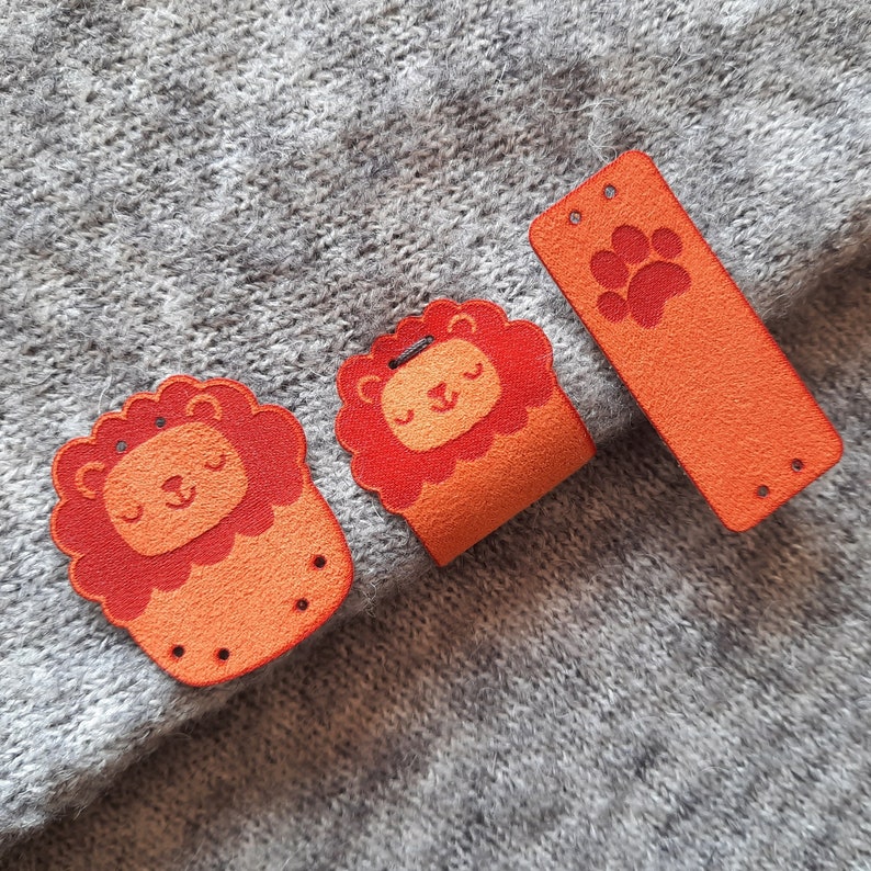 9x FAUX SUEDE handmade label Wild friends Cute knitting tag, knitting label, tag for handmade item, diy, craft, crochet label, nobaa image 2