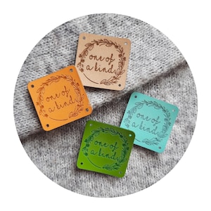 Einfach zu nähende Tags für handgemachte Waren, waschbare Kunstleder-Etiketten für Stricken, Nähen, Häkeln Projekte; Etiketten für Häkler und Stricker