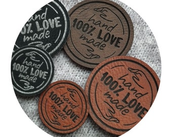 10x FAKE LEATHER handmade label,  leather tag, crochet tag, leather tag for handmade item, label for handmade item, beanie tag, nobaa