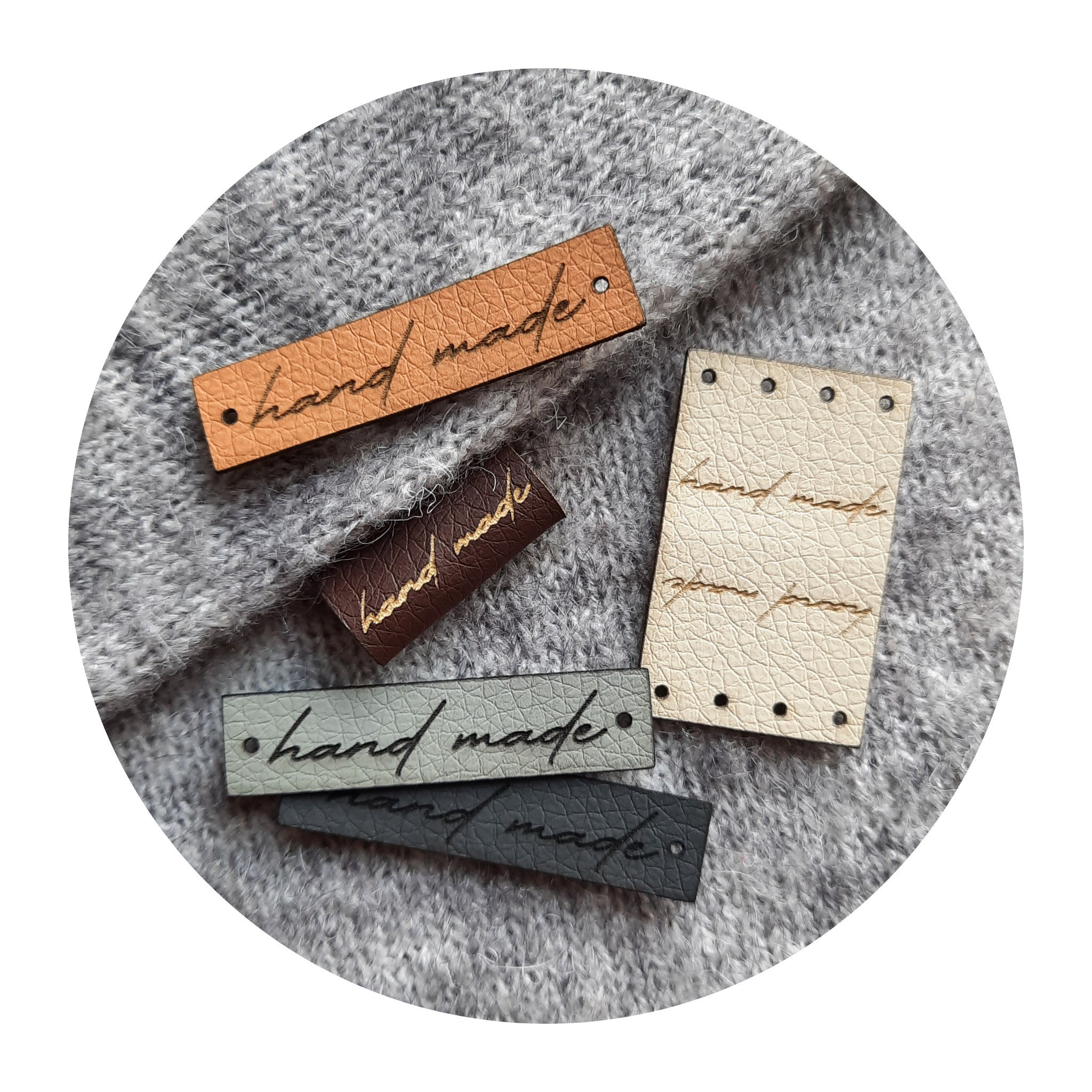  LIGHTAOTAO 100pcs Handmade Label Leather Tags for Handmade  Items Button Tags Sewing Labels for Handmade Items sew on tag Clothing tag  Personalized Tags for Handmade Items Jeans Quilting pu : אמנות