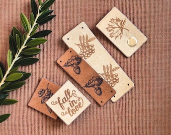 Faux Suede Tags for Knitting, Crochet, Sewing, Labels with Rivets for Handmade Items and Gifts, Labels for beanies and hats, 22 Colors
