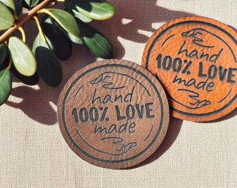 Handmade Faux Leather Tags for Knitting, Crochet & Sewing; Custom Labels for Beanies, Blankets, Bags; tags for crochet and knitting items