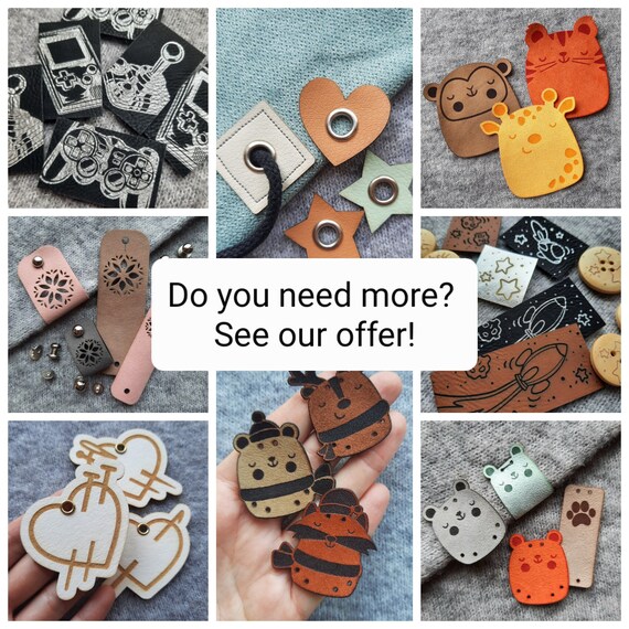 20X Handmade PU Leather Labels Tags for Sewing Crocheting Knitting Projects  DIY