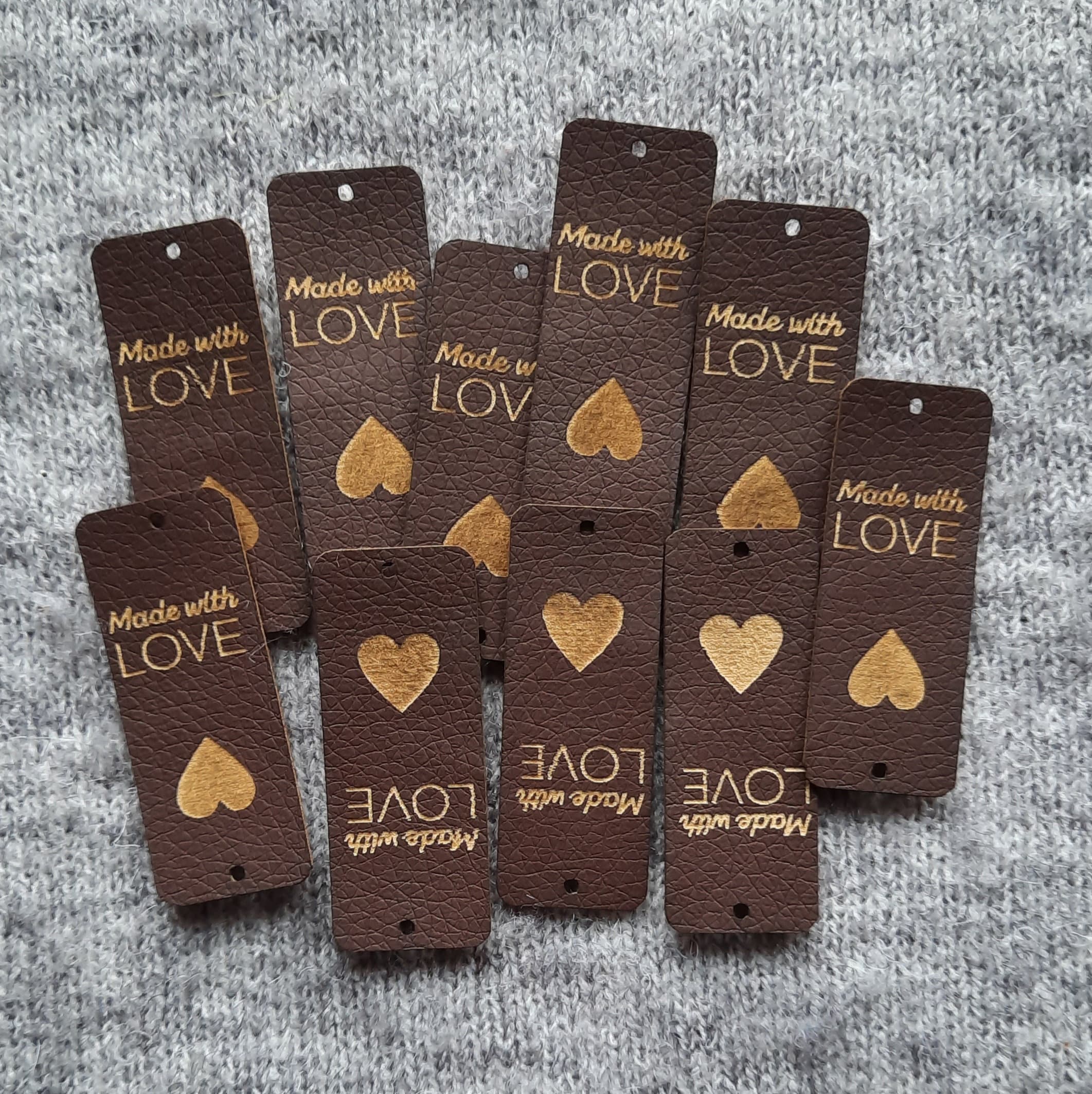 Custom Clothing Labels, Leather Labels, Personalized Knitting Labels,  Leather Tags, Product Labels, Crochet Tags, Logo Tags, Set of 25 Pc 