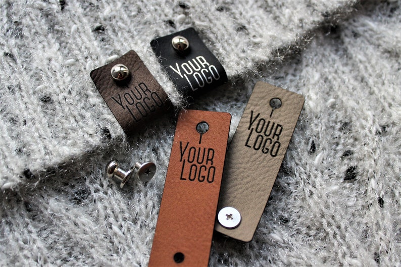 35x DECO Leather Tags With Metal Rivet. Personalized Labels. Etsy