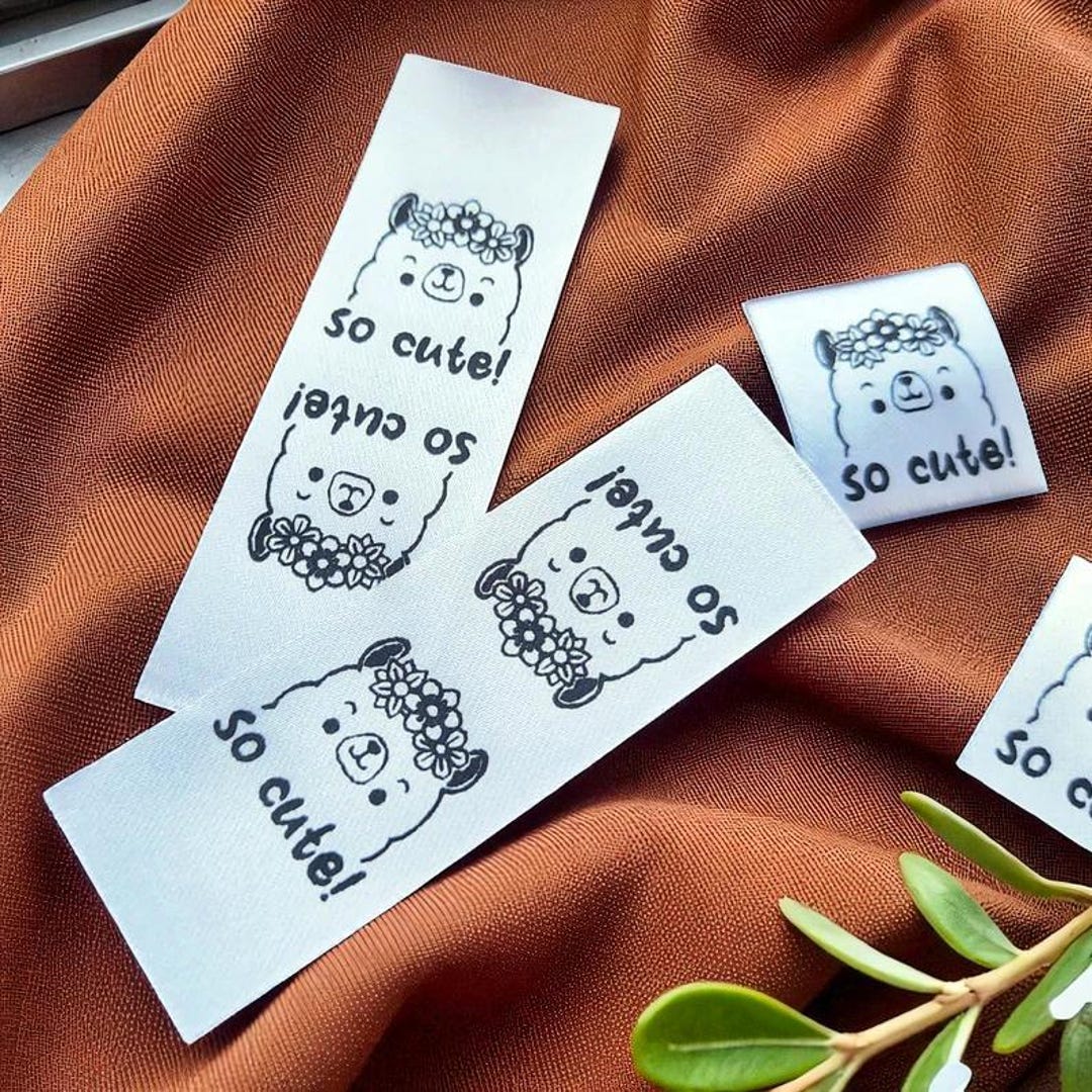 Satin Labels - ALPACA - Clothing Label - Sewing Label - Fold Over Label ...