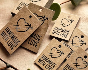 Eco-Friendly Cardboard Hanging Tags for Knitted Items; Knitting Tags with Linen String;  Craft paper Labels for Handmade Knitted Items