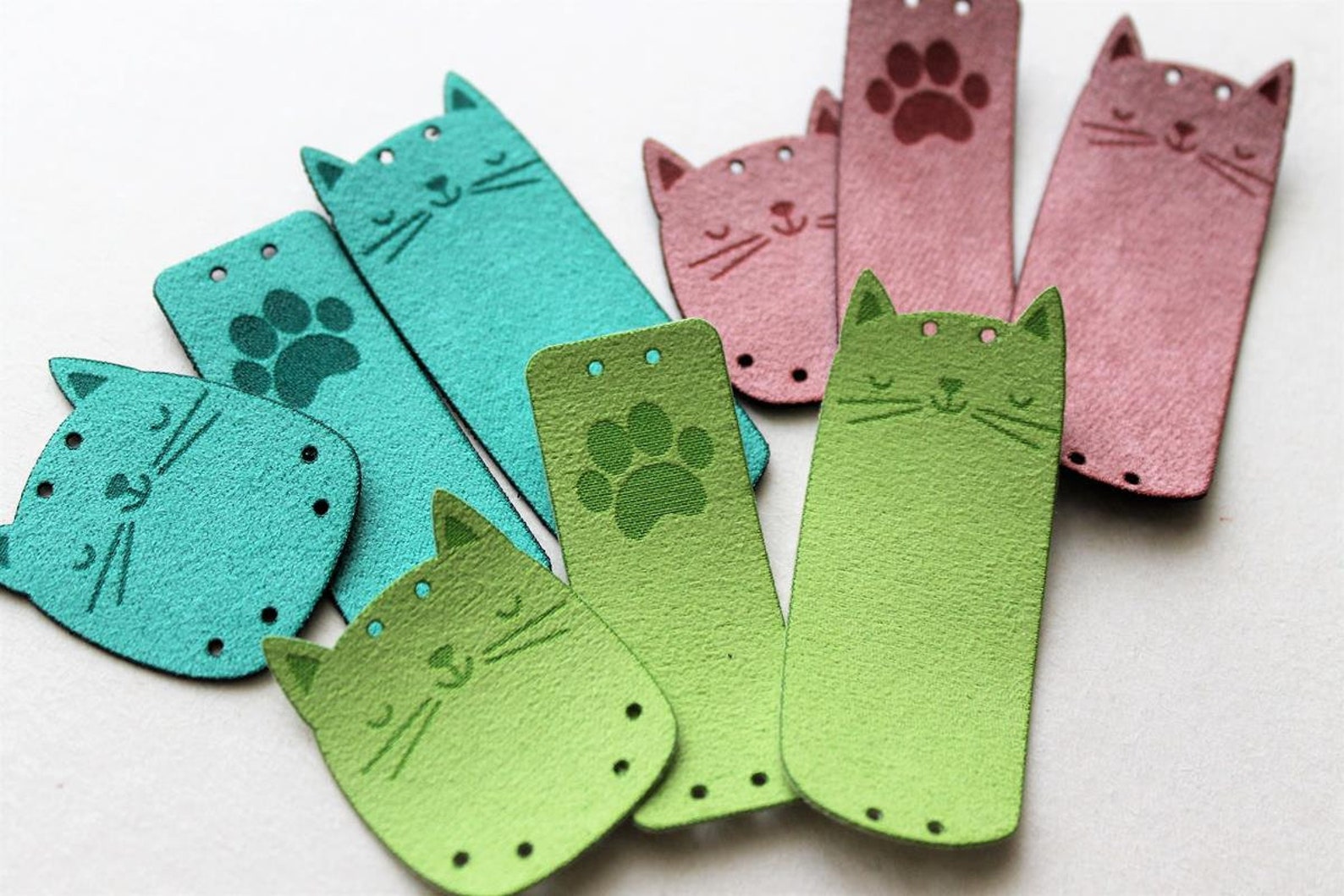 SET Of 9 Tags CUTE CATS Fake Suede Labels For Kids Etsy