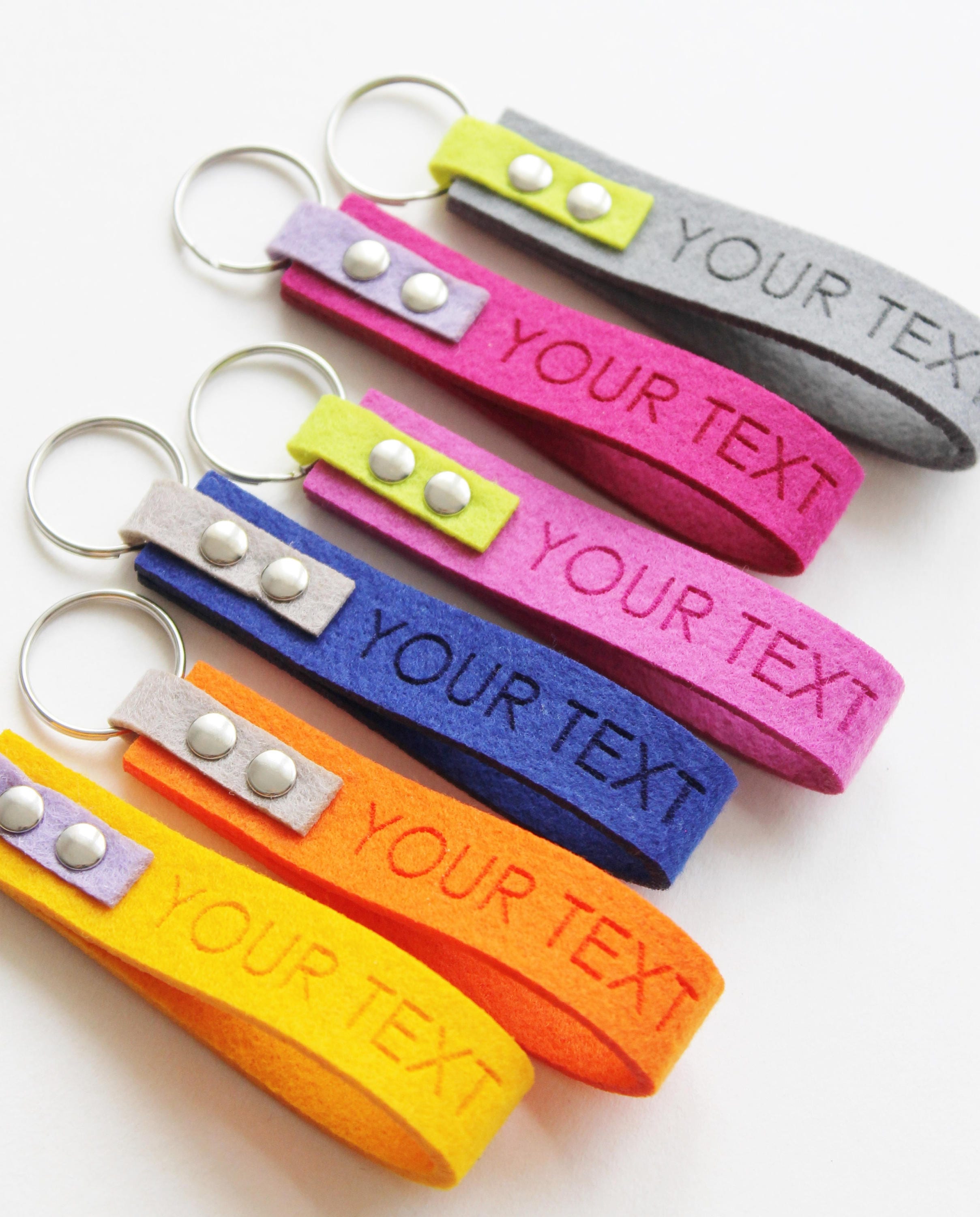 Personalized Custom Felt keychain key chain Keyring Engraved Etsy