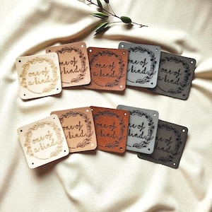 Einfach zu nähende Tags für handgemachte Waren, waschbare Kunstleder-Etiketten für Stricken, Nähen, Häkeln Projekte; Nein Baa;