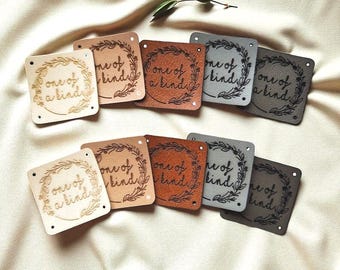 Easy-to-Sew Tags for Handmade Goods, Washable Faux Leather Labels for Knitting, Sewing, Crochet Projects; NoBaa;