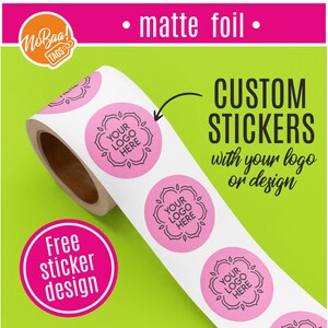 Pegatinas mate personalizadas con logotipo, pegatinas personalizadas para bodas, pegatinas personalizadas para tiendas artesanales, pegatinas para embalajes hechos a mano.
