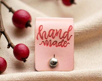 Handmade Faux Leather Tags for Knitting, Crochet & Sewing; Custom Labels for Beanies, Blankets, Bags; tags for crochet and knitting items