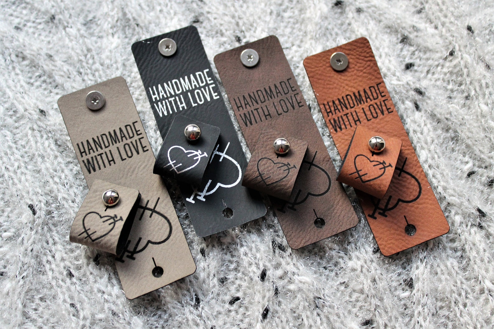 35x DECO Leather Tags With Metal Rivet. Personalized Labels. Etsy New