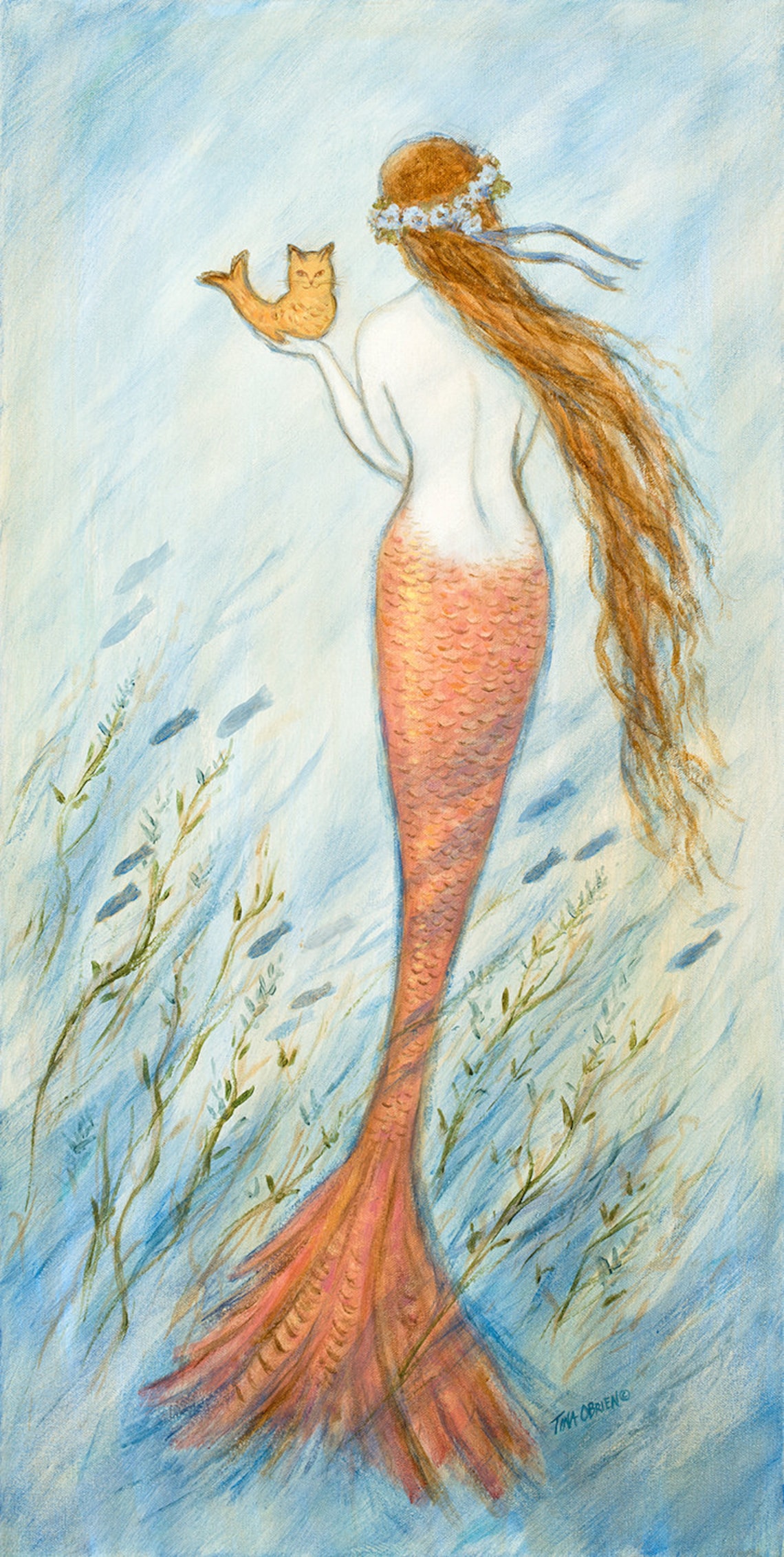 Mermaid and Her Catfish 11 X 14 Print Original Etsy
