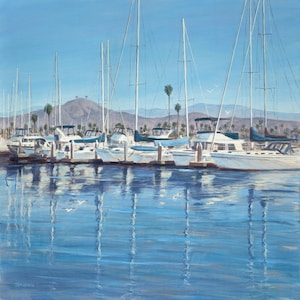 Beach Print, Ventura Harbor II, from original oil painting by Tina O'Brien