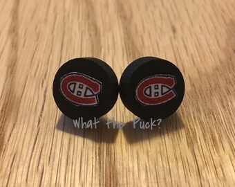 Montreal Canadiens Logo Puck Earrings