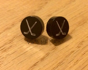 Hockey Stick Puck Earrings